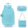 Mochila Escolar Rodinhas Up4You com Lancheira e Estojo 100 Pens MC51610UP Azul Claro - 1