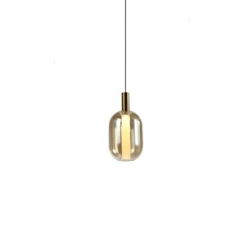 Lustre Pendente Skylight Spia 4088 26cm LED Bivolt Dourado e Âmbar