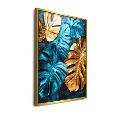 Quadro Costela de Adao Ii: Moldura Dourada/ 100x150