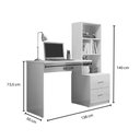 Ver imagem 4 de Escrivaninha Livreiro Lateral Office Cristal Branco Mobili