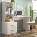 Ver imagem 5 de Escrivaninha Livreiro Lateral Office Cristal Branco Mobili