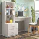 Ver imagem 1 de Escrivaninha Livreiro Lateral Office Cristal Branco Mobili