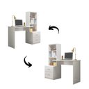 Ver imagem 3 de Escrivaninha Livreiro Lateral Office Cristal Branco Mobili