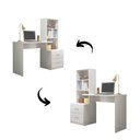 Ver imagem 4 de Escrivaninha Livreiro Lateral Office Cristal Branco Mobili