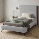 Ver imagem 4 de Cama Solteiro Pés Ferro Nami com Cabeceira Parise Bouclé Cinza Claro - Nexta Casa