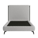 Ver imagem 2 de Cama Solteiro Pés Ferro Nami com Cabeceira Parise Bouclé Cinza Claro - Nexta Casa