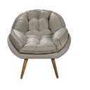 Ver imagem 2 de Kit 02 Poltrona Decorativa California Suede Bege Pés Palito - Fina Mobília