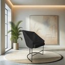 Ver imagem 3 de Kit 6 Poltronas Luxo Alana Suede Base Ferro Preto - Pallazio Cor:Preto
