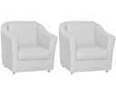 Ver imagem 1 de Kit 2 Poltronas Decorativa Biane Couro Branco Pés Cromado Ms Decor