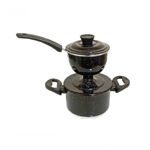 Cuscuzeira Individual de Aluminio Preta Pig 800ml Docesar