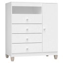 Ver imagem 4 de Quarto de Bebê 3 Portas Ternura Baby com Berço Mirelle Branco Brilho com Colchão - Incorplac