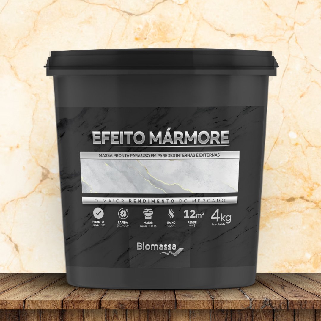 Massa para Efeito Mármore 4kg (crema) - Biomassa do Brasil