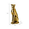Escultura Obra de Arte Estátua Pantera Sentada Grande 60cm:dourado Brilho - 2