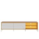 Ver imagem 3 de Rack para TV 75" 216cm MDF-MDP com LED e Pés Dourado Off White Lyam Decor