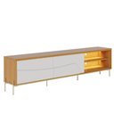 Ver imagem 7 de Rack para TV 75" 216cm MDF-MDP com LED e Pés Dourado Off White Lyam Decor
