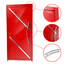 Ver imagem 2 de Porta Alumínio Lambril Duna c/Puxador D.Vermelho 100 Brimak