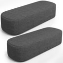 Ver imagem 1 de Kit 02 Puffs Decorativos Orgânico para Living Quarto 195cm Doha W01 Linho Cinza Escuro - Lyam Decor