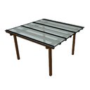 Ver imagem 1 de Kit Policarbonato Cristal 4mm 3,00m X 3,00m - Perfis Bronze