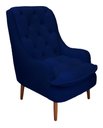 Ver imagem 1 de Poltrona Decorativa Lille Suede Azul Marinho Dominic Decor