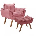 Ver imagem 1 de Kit Poltrona Opalla Com Puff Moveis D Salla Rosa
