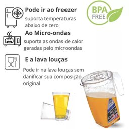 Jarra De Suco Cristal 1,2 Litros Com Jogo De 8 Copos 400ml - 2