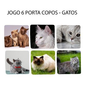 Jogo 6 Apoio De Chopp Linha Cat Presente Amantes De Gatos