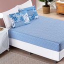 Ver imagem 2 de Jogo de Cama Lençol Dallas Casal Padrão Microfibra 3 Peças - Azul Sereno Patchwork