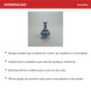 Ver imagem 2 de Vaso Decorativo de Cerâmica Azul 13x9x9cm Enfeite Sala Mesa Estante Aparador