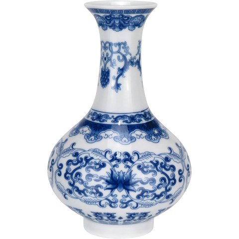 Vaso Decorativo de Cerâmica Azul 13x9x9cm Enfeite Sala Mesa Estante Aparador