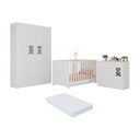 Ver imagem 1 de Quarto de Bebê Completo com Berço Americano 3 em 1 Colchão Teddy Multimóveis Mp4660 Branco