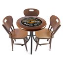 Ver imagem 1 de Cj Mesa Madeira Azulejo 60cm - Bistrô Fixa 78cm + 3 Cadeiras 43 - Natural - Harley Davidson Genuine