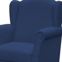 Ver imagem 3 de Poltrona de Amamentação com Balanço e Puff Elisa P02 Suede Azul Marinho - Lyam Decor
