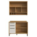 Ver imagem 3 de Armário de Cozinha Modulada com Balcão e Tampo 4 Portas 3 Gavetas Ágata 100% Mdf Vidro Reflecta Amên