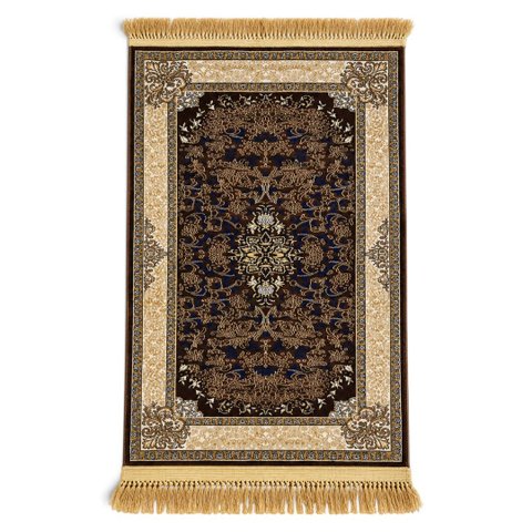 Tapete Persa Royal Marrom 100x150cm Fio Acetinado - Ideal para Quarto e Sala