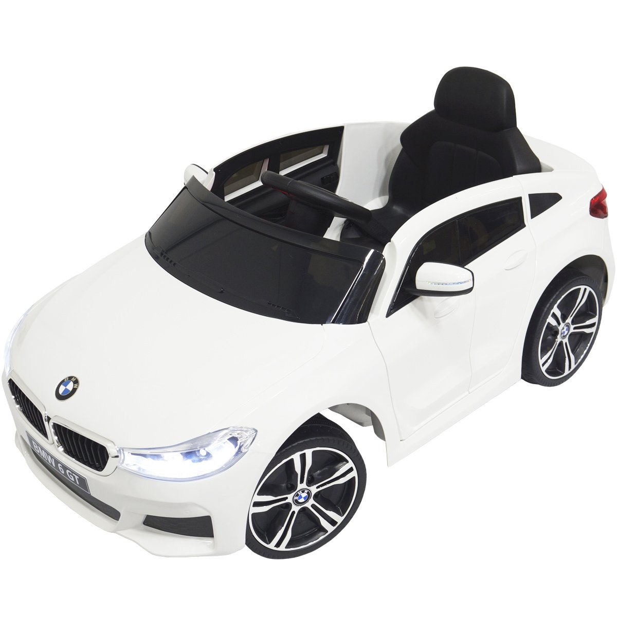 Mini Carro Elétrico Infantil 12V BMW 6 GT Controle Remoto Criança Brinqway  Bw-178Br Branca