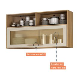 Armário Aéreo 120 cm com Vidro Salvador - 5