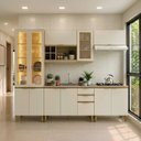 Ver imagem 1 de Cozinha Modulada 5 Peças Cristaleira LED Balcão Cooktop e sem Tampo de Pia Nanda