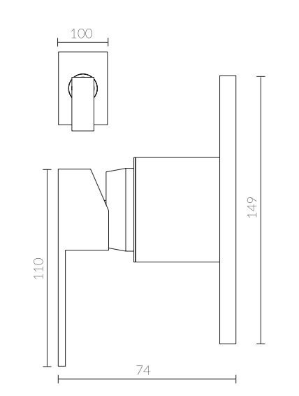 ACABAMENTO DE MONOCOMANDO DE CHUVEIRO E BANHEIRA DE 40MM e 45MM PARA BASE DOCOL- ACABAMENTO ROSE GOL - 2