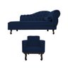 Kit Diva Recamier Juliana 120cm Lado Esquerdo e 1 Poltrona Classic Suede Azul Marinho - Amarena Móve - 1