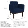 Kit Diva Recamier Juliana 120cm Lado Esquerdo e 1 Poltrona Classic Suede Azul Marinho - Amarena Móve - 3