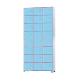 Armário Roupeiro De Aço 24 Portas Para Vestiário Academia Locker Azul Claro - 1