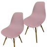 Kit 2 Capa de Cadeira Charles Eames Eiffel Pé Palito Malha Lisa:rosa - 1