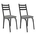 Ver imagem 1 de Kit 2 Cadeiras de Cozinha Luisiana Estampado Platina Pés de Ferro Preto