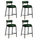 Ver imagem 1 de Banqueta Cozinha Alta com Encosto Industrial Dourado Kit 4 Londres Pu Verde D03 - D'Rossi