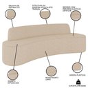 Ver imagem 3 de Sofá 4 Lugares para Sala de Estar Living 260cm Koane D06 Linho Marfim - Mpozenato
