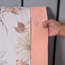 Ver imagem 3 de Jogo Cama Lençol Encanto King Estampado Percal 180 Fios C/ Ponto Palito 4 Peças - Floral - Salmão