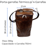 Maleta em Courino Boccati Porta 4 Garrafas Vinho Espumante:marrom - 3