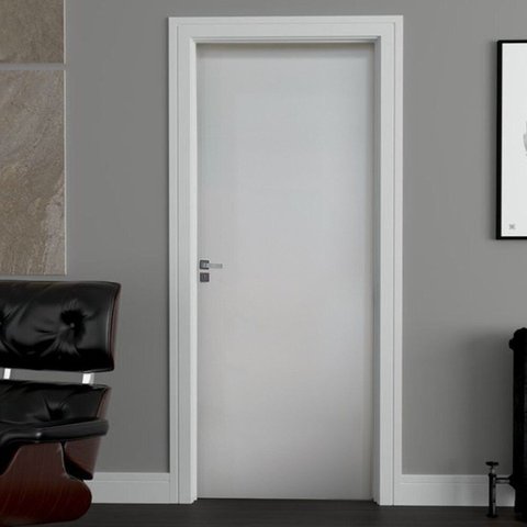 Kit Porta de Madeira 210x72cm Batente 18cm Lisa Primer Uniportas Abertura Direita