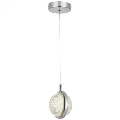 Pendente Vidro Esfera Cromado 9,5cm Led 7w 3200k Bivolt Paris Luz