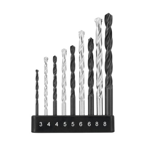 Kit de Brocas Aço Rápido e Concreto 9 Peças Black & Decker